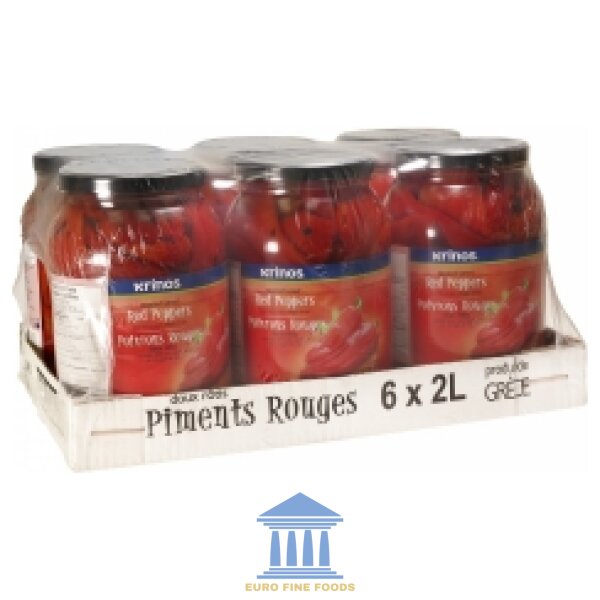 Krinos Roasted Sweet Red Peppers 2L - Image 3