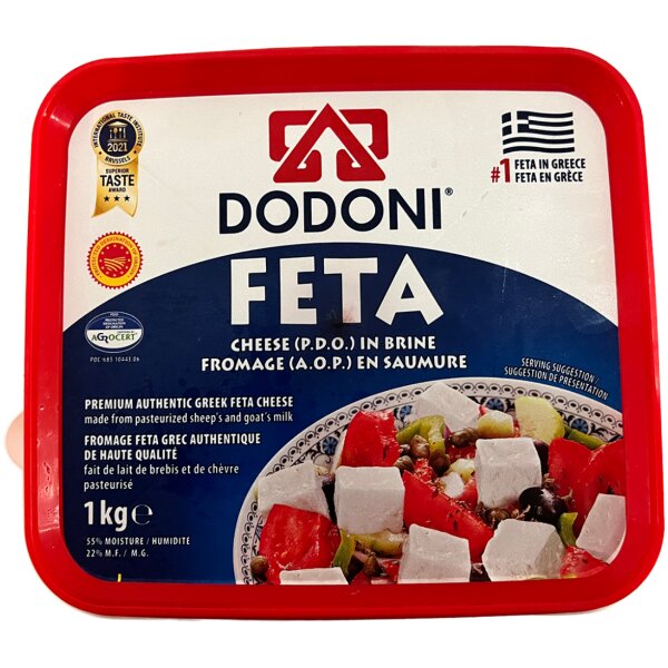 Dodoni Feta cheese (PDO) in Brine Top ~ 1 Kg at Euro Fine Foods