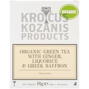 Krocus Kozanis Organic Green Tea with Ginger, Liquorice & Greek Saffron at Euro Fine Foods