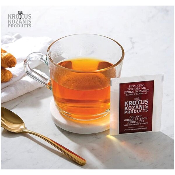 Krocus Kozanis Organic Herbal Tea with Cinnamon, Clove & Greek Saffron