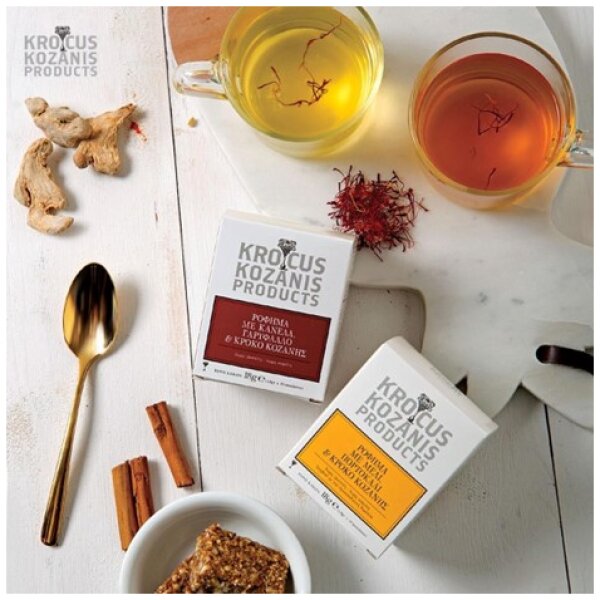 Krocus Kozanis Organic Herbal Tea with Cinnamon, Clove & Greek Saffron at Euro Fine Foods