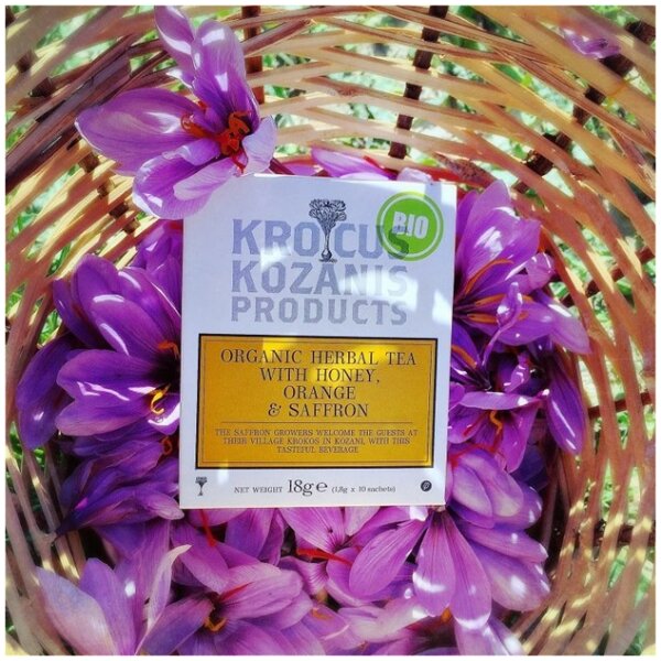 Krocus Kozanis Organic Herbal Tea with Honey, Orange & Greek Saffron 2 at Euro Fine Foods