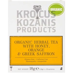 Krocus Kozanis Organic Herbal Tea with Honey, Orange & Greek Saffron at Euro Fine Foods