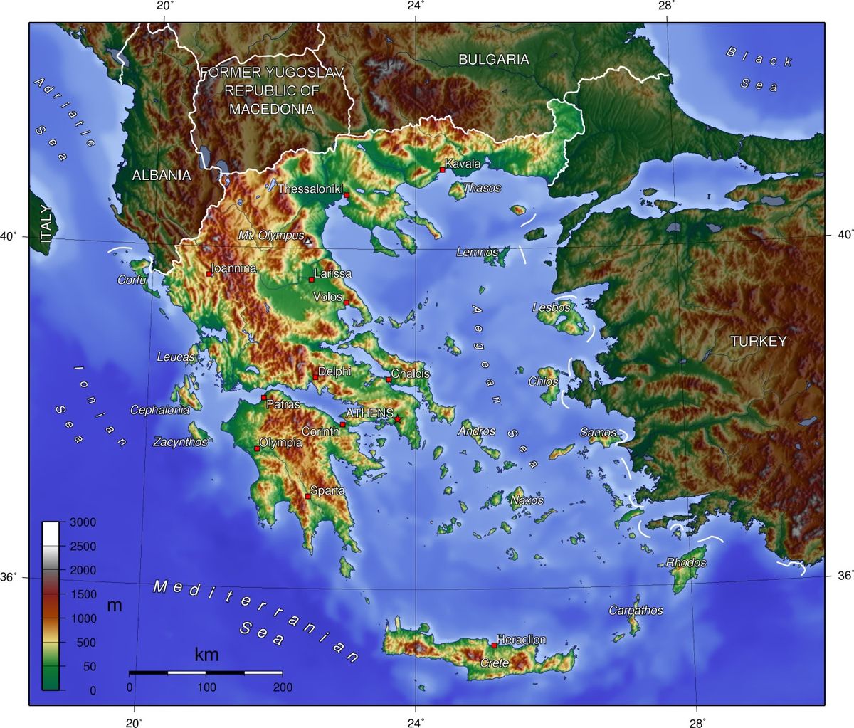 Greece Topo Map
