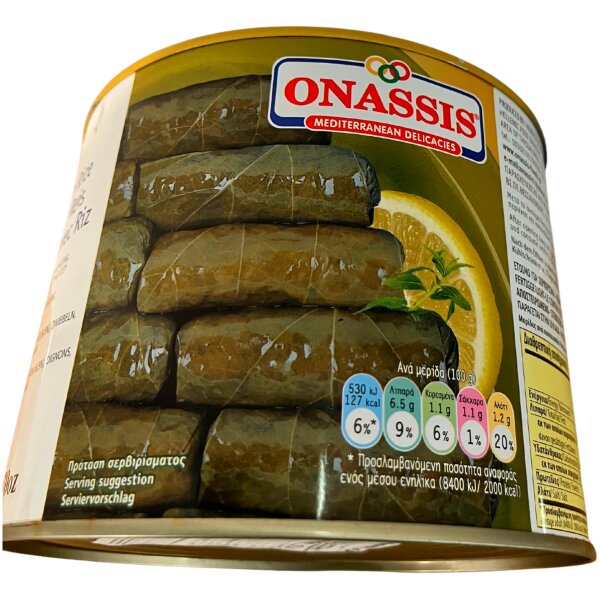 Onassis Dolmadakia Vine Leaves Stuffed with Rice ~ 2 Kg tin