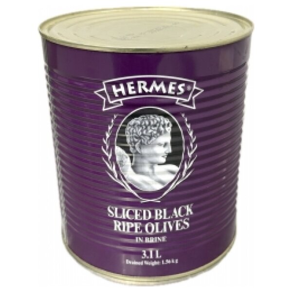 Hermes Sliced Black Ripe Olives  3.1L